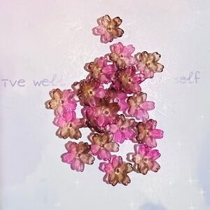 DIY accessories- Pink and Brown Sakura Flower Beads For Your Own Designs
